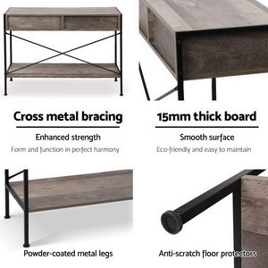 Wooden Hallway Console Table Dresser Industrial Rustic Look Side Table - Dodosales