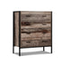 z Industrial Rustic Look Chest of Drawers Tallboy Dresser Storage Cabinet 4 drawer