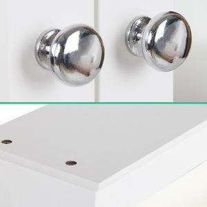 White Bathroom Mirror Cabinet Medicine Chest Storage Two Door Unit Wall Mounted - Dodosales