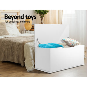 Blanket Box Kids Toy Box Nursery Toybox Furniture Chest Linen Storage White - Dodosales