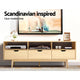 Wooden Scandinavian Look Entertainment Unit TV Stand Cabinet Storage Shelves - Dodosales