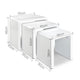 High Gloss White Set of 3 Nesting Tables Coffee Side Table - Dodosales