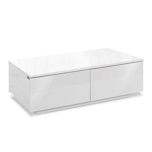 High Gloss Modern Coffee Table 4 Storage Drawers Living Room Furniture White - Afterpay - Zip Pay - Dodosales -