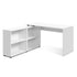 Office Computer Desk With Storage Corner Study Table Workstation Bookcase White