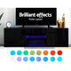 Black RGB LED TV Stand Cabinet Entertainment Unit Gloss Furniture 130cm - Dodosales