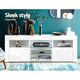 White Front Gloss TV Stand Cabinet Entertainment Unit Furniture RGB LED Light - Dodosales