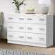 Bedroom Dresser Chest Of drawer 6 Drawers Lowboy Storage Furniture Cabinet White - Dodosales
