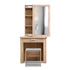 Bedroom Dressing Table with Mirror And Padded Stool Jewellery Cabinet