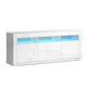 z RGB LED TV Stand Cabinet Entertainment Unit Front Gloss White Furniture Storage - 160cm - Dodosales