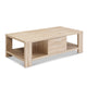 Coffee Table Oak Colour Storage Drawer Open Shelf Wooden - Dodosales