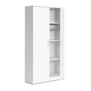z 2 Door Multi-purpose Cupboard 180cm Wardrobe Closet Storage Cabinet Kitchen Organiser White - Dodosales