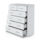 Chest Of drawer 6 Drawers Tallboy Storage Bedroom Furniture White - Dodosales