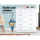 Chest Of drawer 6 Drawers Tallboy Storage Bedroom Furniture White - Dodosales