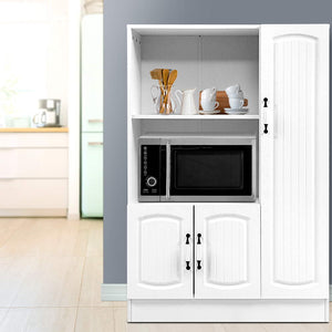 Buffet Sideboard Cabinet White Storage Display Shelf Cupboard Hallway Kitchen - Dodosales
