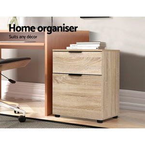 Office Filing Cabinet 2 Drawer Storage Home Study Cupboard Wood - Dodosales