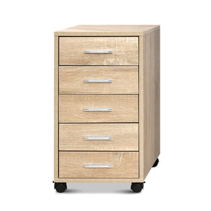 Office Filing Cabinet 5 Drawer Storage Home Study Cupboard Wood - Dodosales