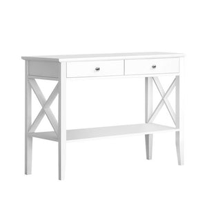 Artiss Console Table Hall Side Entry 2 Drawers Display White Desk Furniture - Dodosales