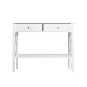 Artiss Console Table Hall Side Entry 2 Drawers Display White Desk Furniture - Dodosales