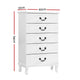 Chest of Drawer Tallboy Dresser Table Storage Cabinet Bedroom Hampton Style - Dodosales