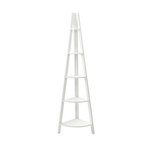 Display 5 Tier Corner Ladder Shelf Home Storage Plant Stand Bookshelf White - Dodosales
