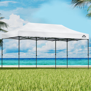 3x6m Pop Up Gazebo Marquee Outdoor Tent Folding Wedding No Wall White