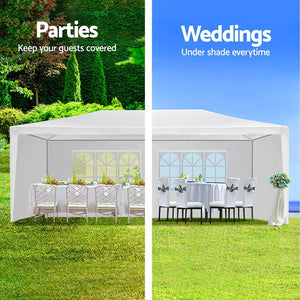 3x6m White Gazebo Party Wedding Event Market Marquee Tent Shade Canopy