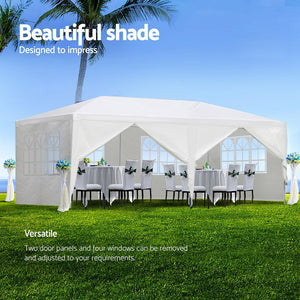 3x6m White Gazebo Party Wedding Event Market Marquee Tent Shade Canopy