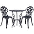 Black Bistro 3PC Outdoor Setting Cast Aluminium Garden Table Chair Patio