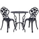 Black Bistro 3PC Outdoor Setting Cast Aluminium Garden Table Chair Patio - Dodosales