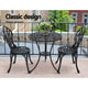 Garden 3PC Outdoor Setting Cast Aluminium Bistro Table Chair Patio Black - Dodosales