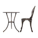 Garden 3PC Outdoor Setting Cast Aluminium Bistro Table Chair Patio Bronze - Dodosales