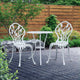 Garden 3PC Outdoor Setting Cast Aluminium Bistro Table Chair Patio White - Dodosales