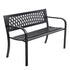 Steel Modern Garden Bench Outdoor Seating Patio Seat - Black