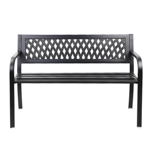 Steel Modern Garden Bench Outdoor Seating Patio Seat - Black - Afterpay - Zip Pay - Dodosales -