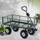 Mesh Garden Steel Cart Wheelbarrow Trolley Removable Sides - Green - Dodosales