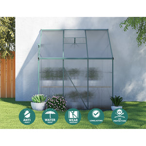 z Aluminium Greenhouse Polycarbonate Green House Garden Shed Nursery House 1.9x1.27M