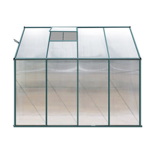 z Polycarbonate Aluminium Greenhouse Poly Green Hot Shade House Garden Shed 2.52x1.27M