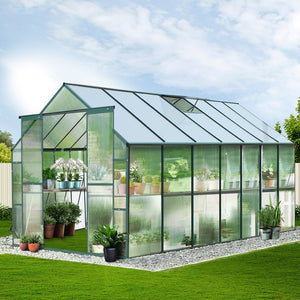 Polycarbonate Aluminium Greenhouse Poly Green Hot Shade House Garden Shed 4.43X2.44M