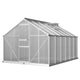 Aluminium Greenhouse Polycarbonate Green House Garden Shed Nursery House 3.6x2.5M