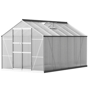 Aluminium Greenhouse Polycarbonate Green House Garden Shed Nursery House 3.7x2.5M