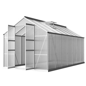 Aluminium Greenhouse Polycarbonate Green House Garden Shed Nursery House 4.1x2.5M