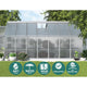 Aluminium Greenhouse Polycarbonate Green House Garden Shed Nursery House 4.2x2.5M