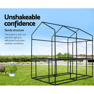 Walk In Greenhouse Hot Shade  House Planting Room Seedling Storage Green 1.9X1.2M - Dodosales