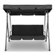 3 Seater Outdoor Swing Chair Canopy Shade Garden Seating Black - Dodosales