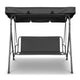3 Seater Outdoor Swing Chair Canopy Shade Garden Seating Black - Dodosales