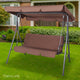 3 Seater Outdoor Canopy Swing Chair Shade Garden Swinging Seat Coffee - Dodosales