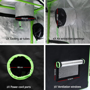 Hydroponic Grow Tent Aluminium Foil Lining Seed Plant Growing Room Easy Install 1.5M - Dodosales