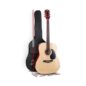 41" Inch Wooden Acoustic Cutaway Guitar Natural Wood Musical Instrument - Dodosales