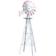 6FT Garden Windmill 186cm Metal Ornament Outdoor Decor Wind Mill - Dodosales
