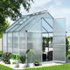 Aluminium Greenhouse Polycarbonate Green House Garden Shed Nursery House 2.4x1.9M